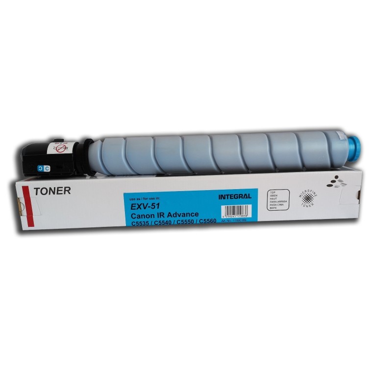 Toner Canon C-EXV51C Cian Compatible. Para Impresora IR Advance C5535  |  IR Advance C5535i  |  IR Advance C5540i